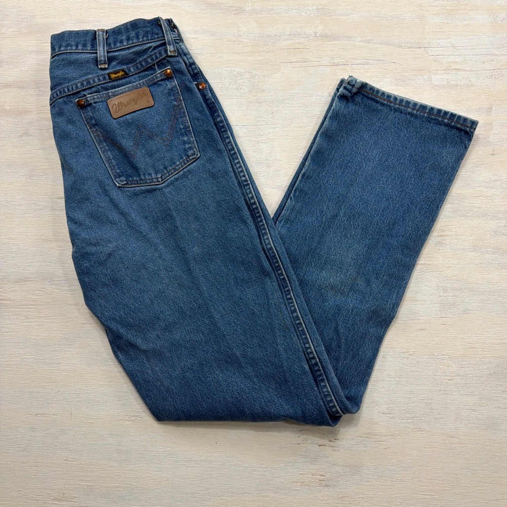 Vintage 1990s Wrangler 13MWZ Cowboy Cut Jeans 32x34 Made in USA Dark Indigo